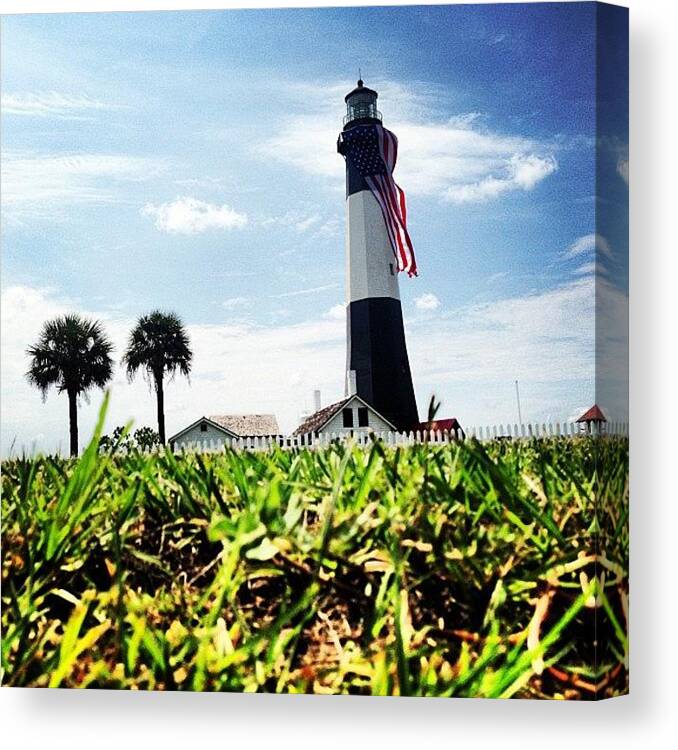  Canvas Print featuring the photograph Tybee Island Light House by Trent Caldwell