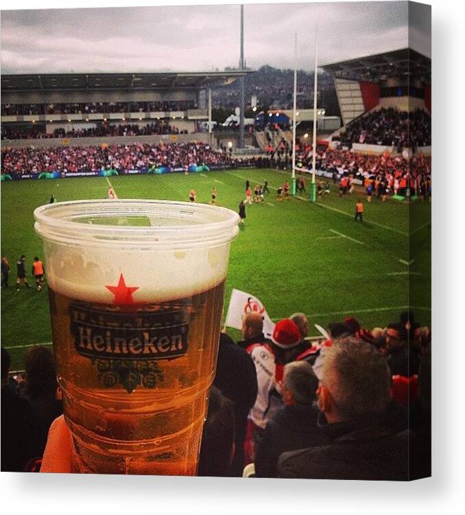 Halftime Canvas Print featuring the photograph #ulster #saracens #heinekencup by Klara Nelson