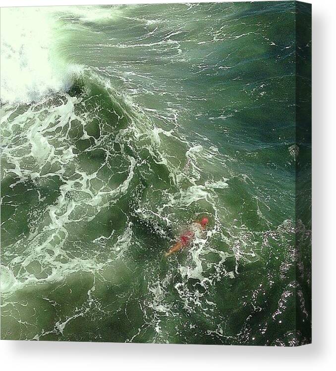Hbpier Canvas Print featuring the photograph Underwater Lifeguard #hbpier by Ben Clark