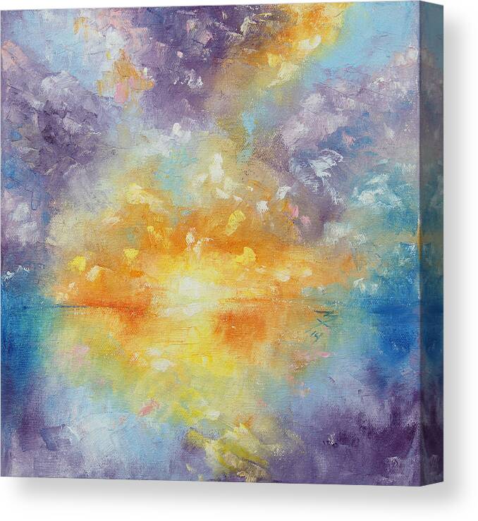 Sunrise Canvas Print featuring the painting Unforeseen Kiss by Meaghan Troup