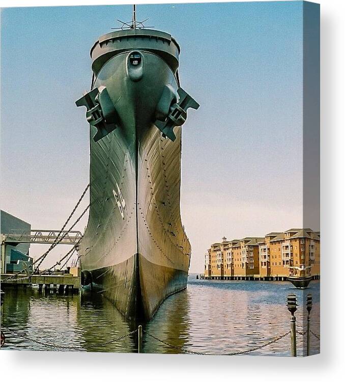 Norfolk Canvas Print featuring the photograph Uss Wisconsin Norfolk, Va #battleship by Jonathan Jackson