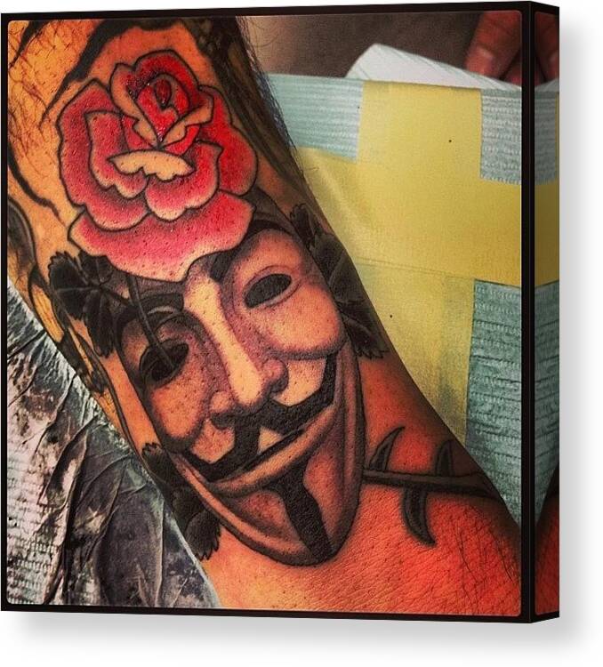 v #vendetta #rose #mask #tattoo Canvas Print / Canvas Art by Chris Lombardi  - Mobile Prints
