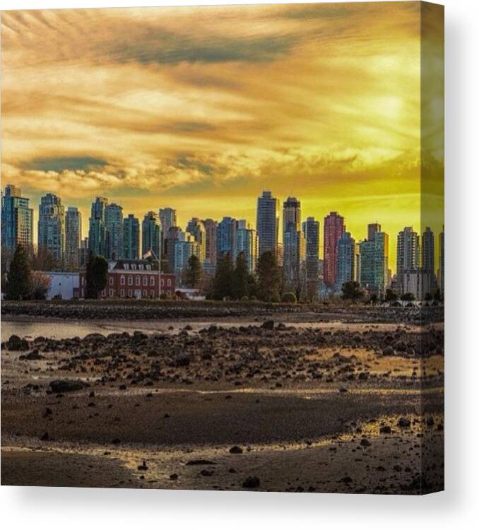 Rx1 Canvas Print featuring the photograph #vancouver #rx1 #skyline by Ron Greer