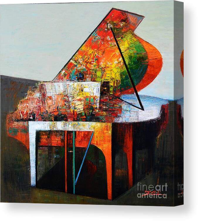 No. 23 Piano Variations Canvas Print featuring the painting Variations for Piano No. 23 by Zheng Li