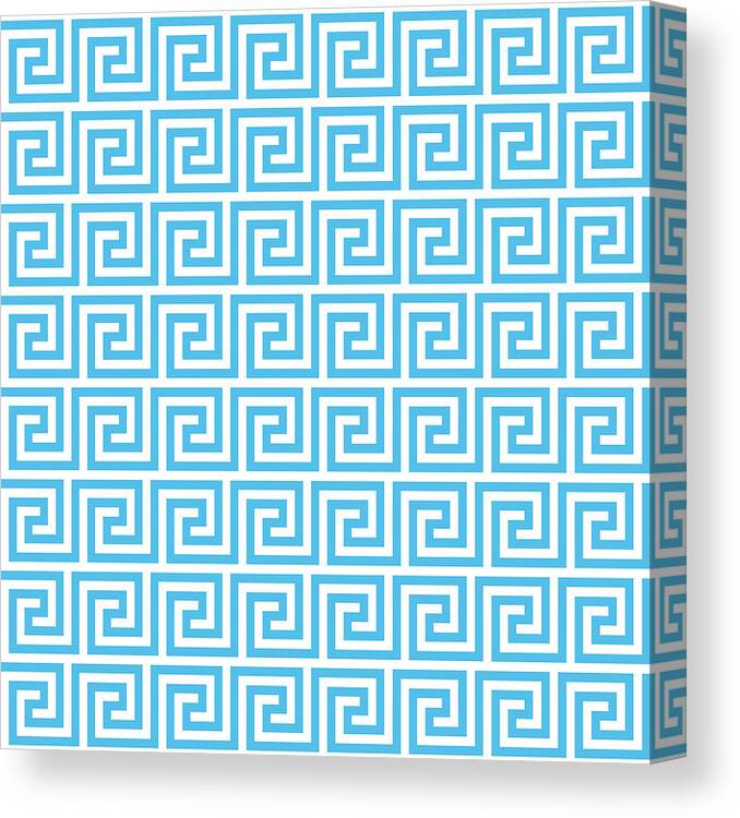 Art Canvas Print featuring the drawing Vector seamless ancient Greek meander pattern background. Editable stroke. by Dimitris66