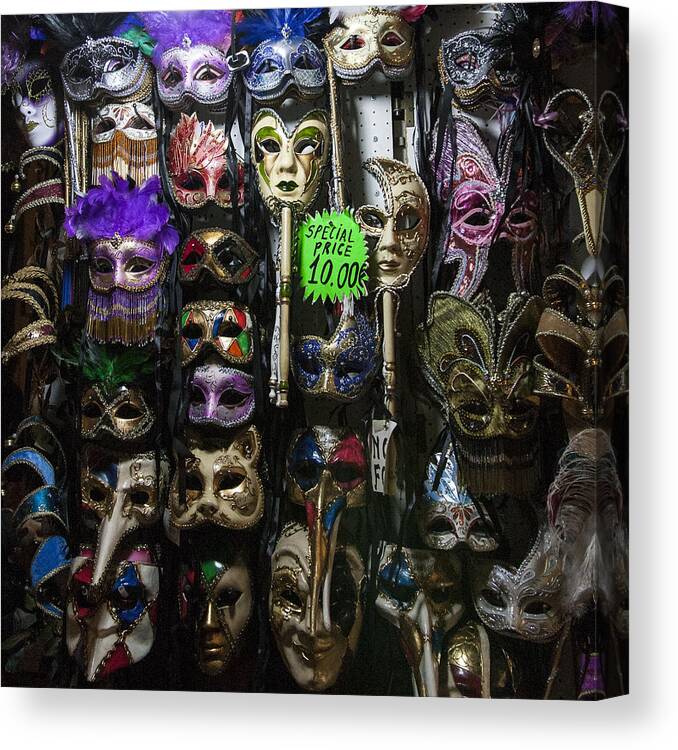 Italia Canvas Print featuring the photograph Venitian Masks by Sonny Marcyan