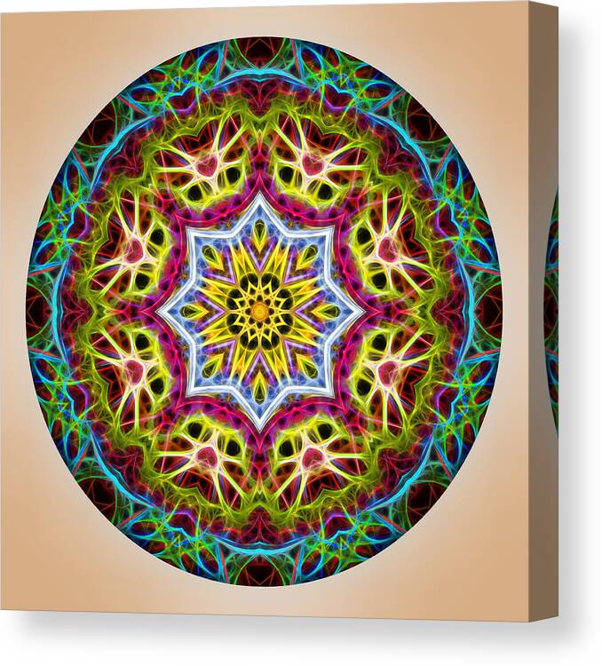 Mandala Canvas Print featuring the photograph Vibrant Mandala by Beth Sawickie