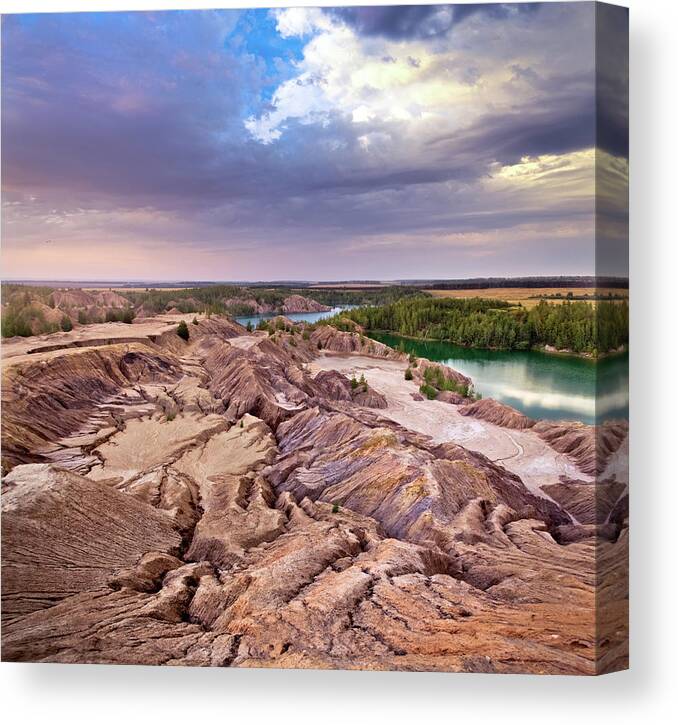 Material Canvas Print featuring the photograph View Of The Waste Heaps Near An by Mordolff