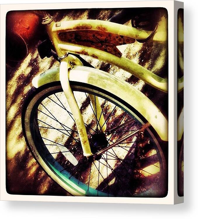 Bikes Canvas Print featuring the photograph Vintage Bike Close-up by Couvegal Brennan