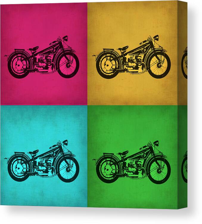 Bike Canvas Print featuring the painting Vintage Bike Pop Art 1 by Naxart Studio