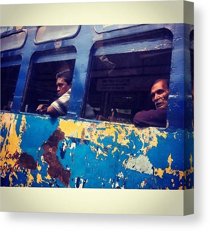 City Canvas Print featuring the photograph #vintage #bus #vintage #people by Saurabh Dua