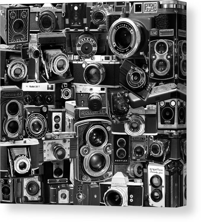 Cameras Canvas Print featuring the photograph Vintage Camera Montage by Andrew Fare