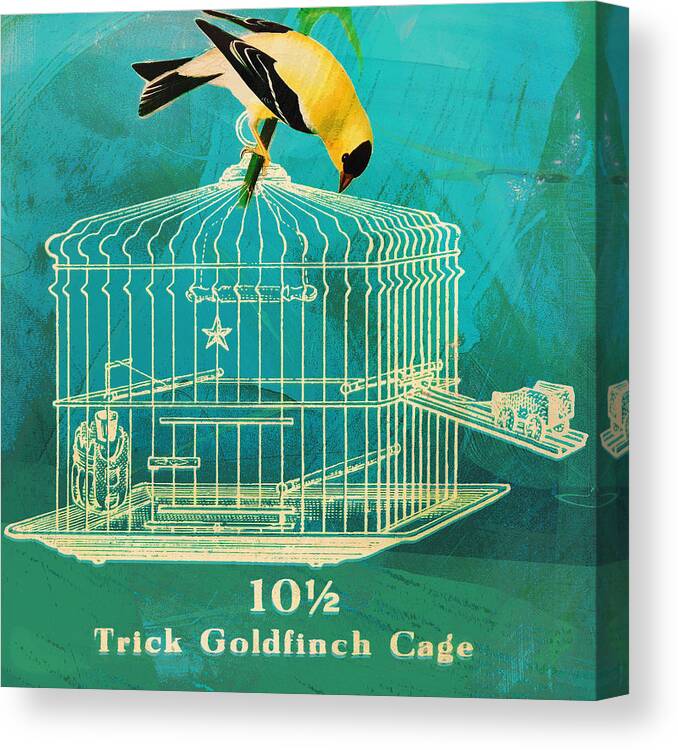  Canvas Print featuring the painting Goldfinch by Douglas MooreZart