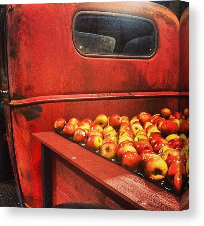 Antique Canvas Print featuring the photograph Vintage Truck Filled With Apples by Colleen Paige