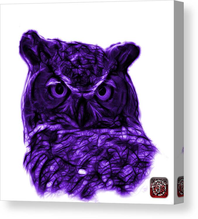 Owl Canvas Print featuring the digital art Violet Owl 4436 - F S M by James Ahn