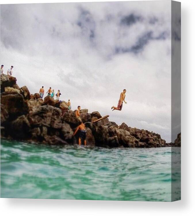 Hawaiistagram Canvas Print featuring the photograph Walking Off The Plank At Allen Davis by Brian Governale