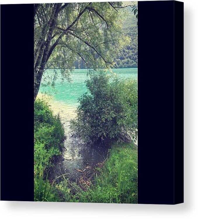  Canvas Print featuring the photograph Walking Somewhere Around Barcis Lake by Marino Todesco