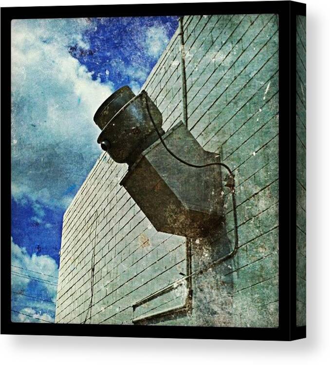 Industrial Canvas Print featuring the photograph #wall, #sky - #whatisit by Glen Abbott