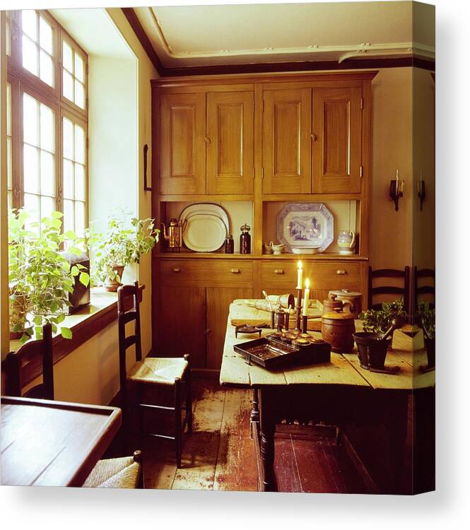 Interior Canvas Print featuring the photograph Washington Irving's Kitchen by Horst P. Horst