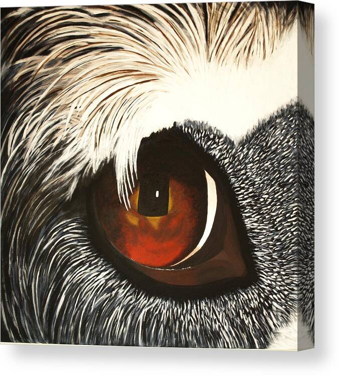 Eye Canvas Print featuring the painting Watchful by Lisbet Damgaard