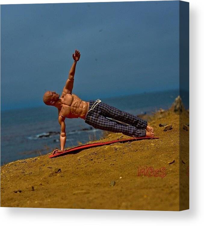 Mytoysquad Canvas Print featuring the photograph Watching Bruce Do Some Yoga by Timmy Yang