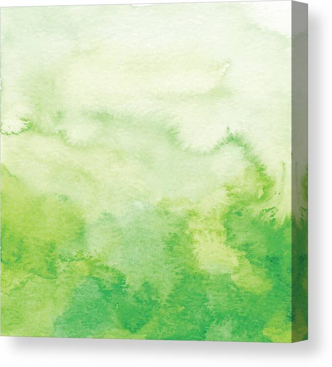 Art Canvas Print featuring the drawing Watercolor Green Ombre Backdrop by Saemilee