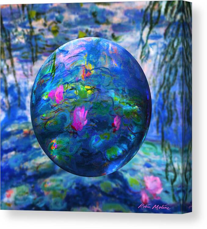 Claude Monet Waterlily Like Canvas Print featuring the painting Lilly Pond by Robin Moline