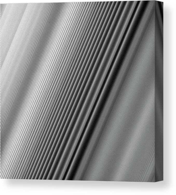 2000s Canvas Print featuring the photograph Wave In Saturn's Rings by Nasa/jpl-caltech/space Science Institute/science Photo Library