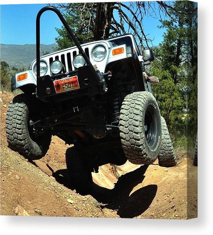 Brand34photography Canvas Print featuring the photograph Waving Hi. #jeep #jeepwrangler #offroad by James Crawshaw
