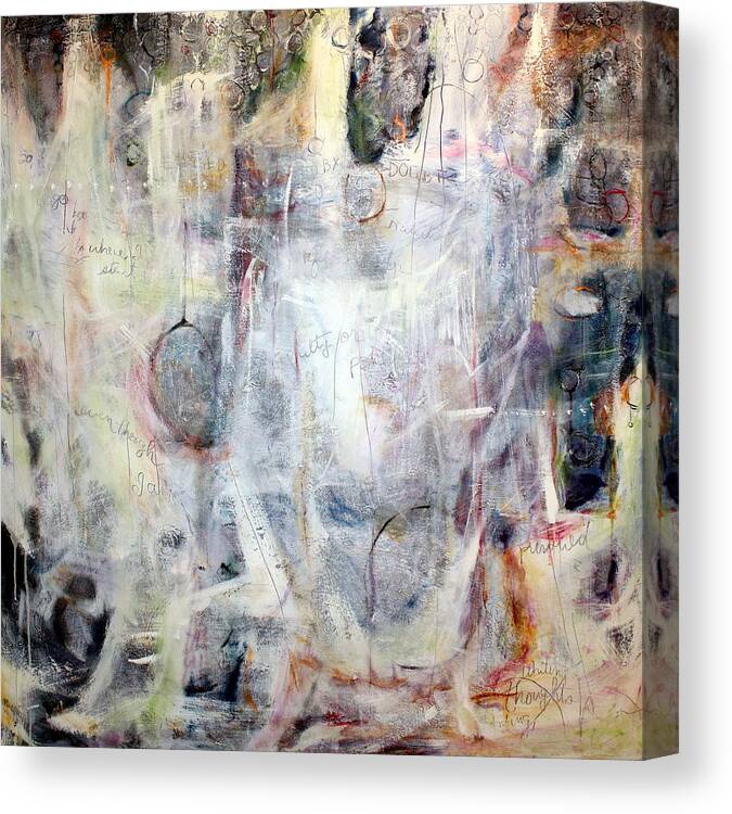 Circles Canvas Print featuring the painting We Build Our Own Cages 3 Doubt by Mary C Farrenkopf
