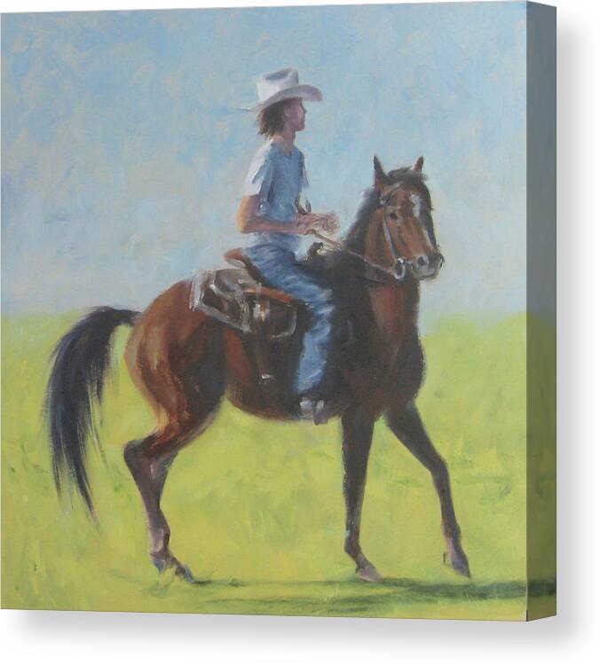 Horse Canvas Print featuring the painting We Save Horses Three by Connie Schaertl