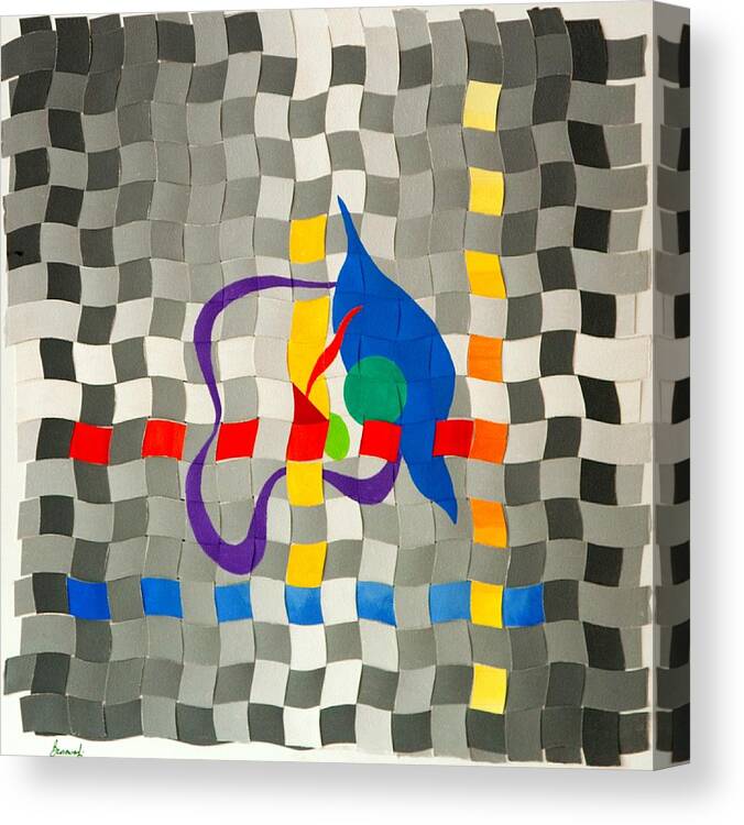 Abstract Canvas Print featuring the painting Weave #6 Bright Lights by Thomas Gronowski