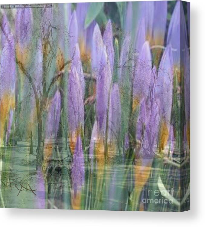 Sadness Canvas Print featuring the painting Weeping Flowers by PainterArtist FIN
