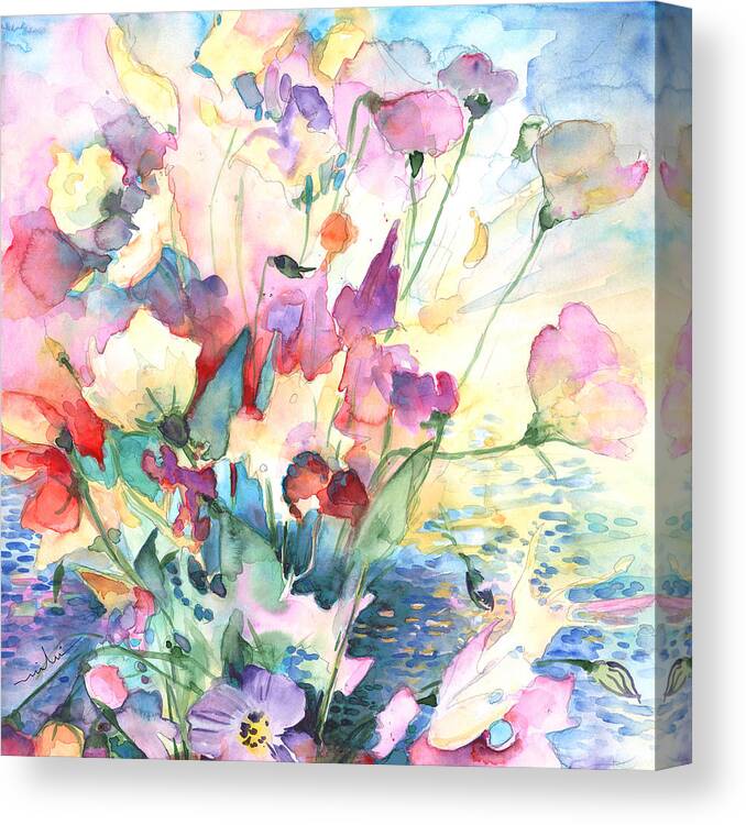 Flowers Canvas Print featuring the painting Wild Flowers 10 by Miki De Goodaboom