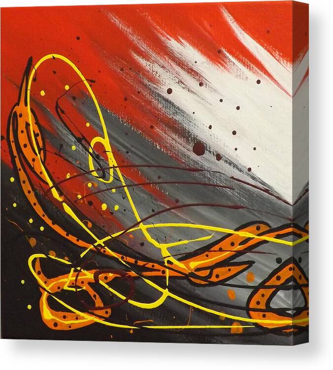 Windsurfer Canvas Print featuring the painting Windsurfer Left by Darren Robinson