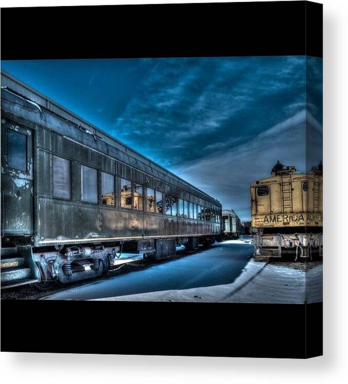 Abandoned Canvas Print featuring the photograph Winter Train by David Ferguson