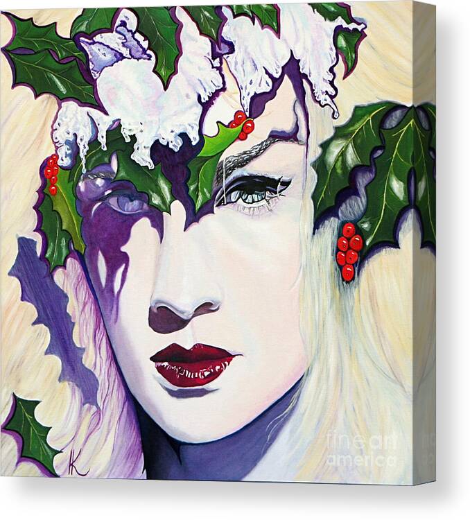  Woman Canvas Print featuring the painting Winter Woman by Kimatha Kesner