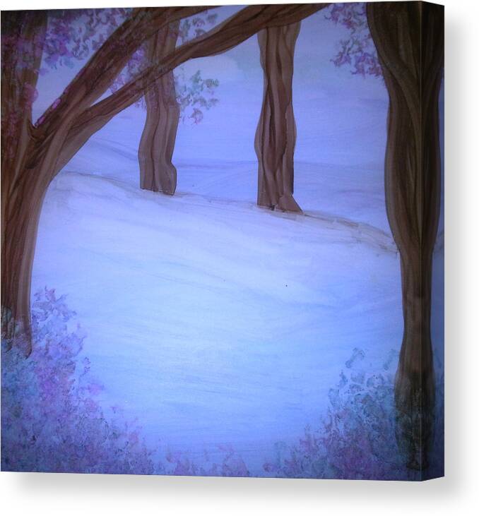Landscape Canvas Print featuring the painting Winter Woods by Kelly Dallas