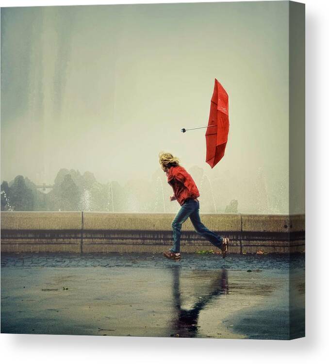 Wind Canvas Print featuring the photograph With The Wind by Ambra