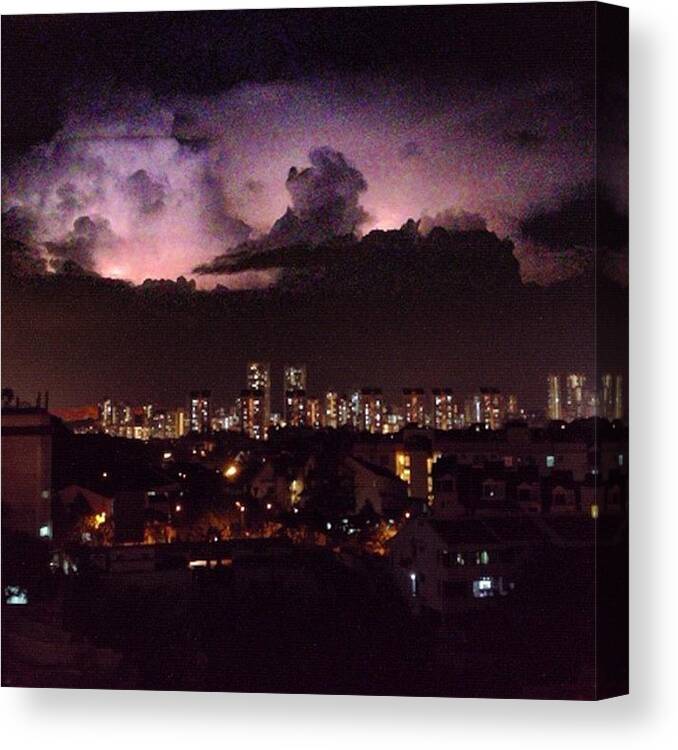 Beautiful Canvas Print featuring the photograph Wonderful Light Show As Seen From Our by Andrew Mowat