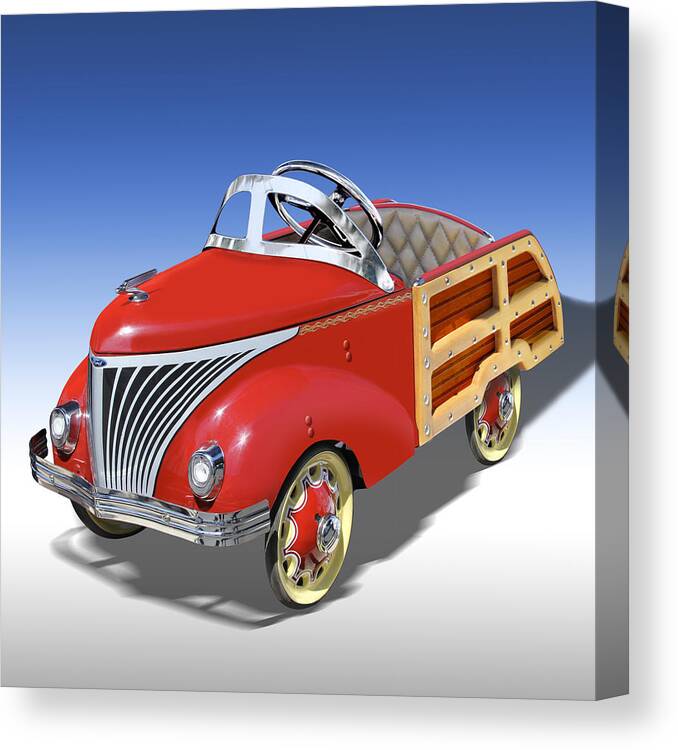 Peddle Car Canvas Print featuring the photograph Woody Peddle Car by Mike McGlothlen