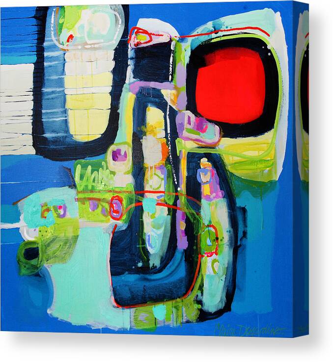 Abstract Canvas Print featuring the painting Work it Out by Claire Desjardins