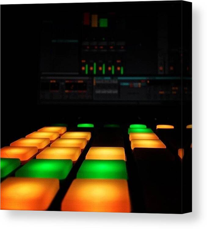 Novation Canvas Print featuring the photograph Working Hard... #launchpad #novation by Joshua Pearson