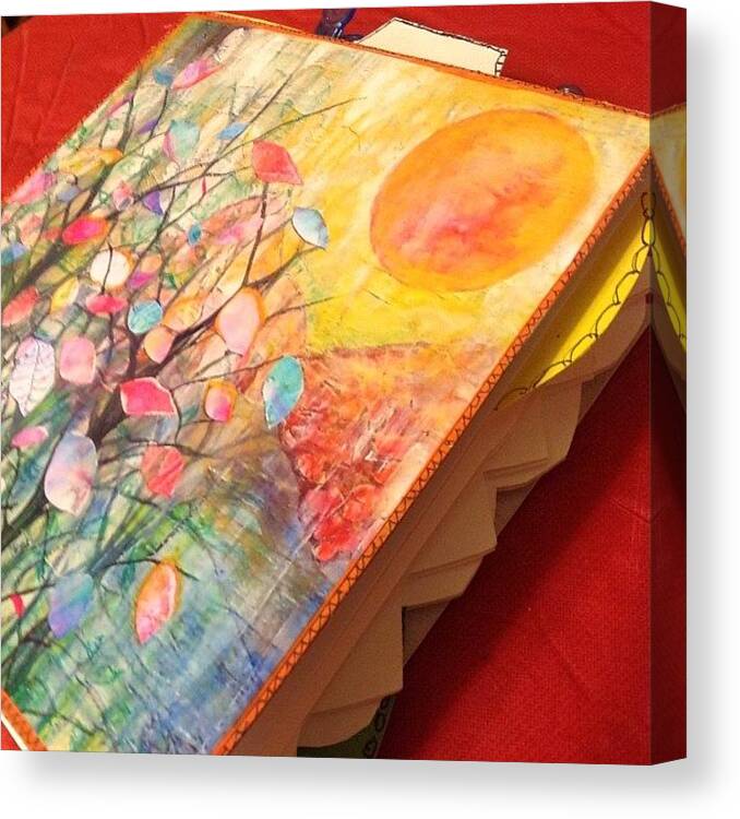 Watercolor Canvas Print featuring the photograph Working On Some #handmade #artjournals by Robin Mead
