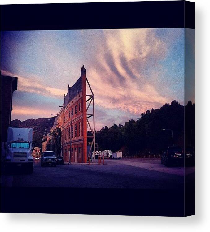 Canvas Print featuring the photograph Wrapped... Universal Back Lot by Devaughn Hughson