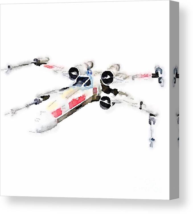 Aquarelle Canvas Print featuring the painting X-wing by HELGE Art Gallery