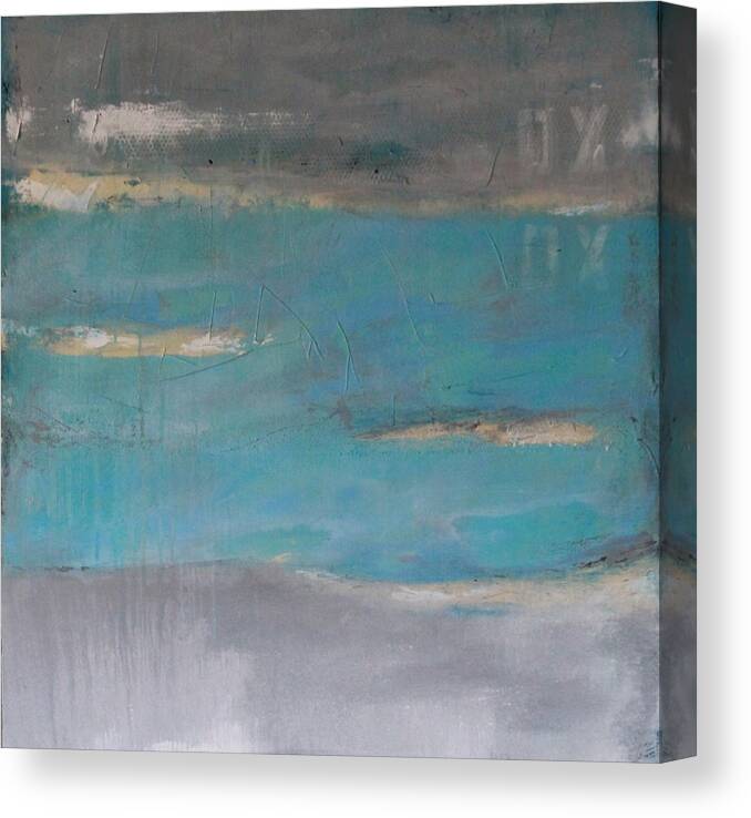 Abstract Mixed Media Textured Contemporary Acrylic On Canvas Canvas Print featuring the painting Xoxo by Lauren Petit