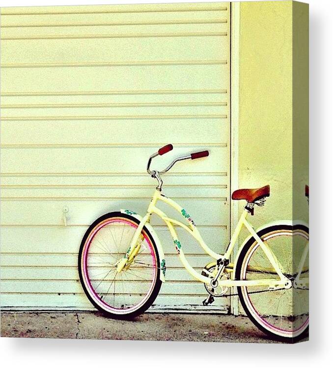 Doorsondoors Canvas Print featuring the photograph Yellow Bike by Julie Gebhardt