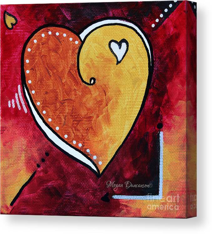 Yellow Red Orange Heart Love Painting Pop Art Love By Megan