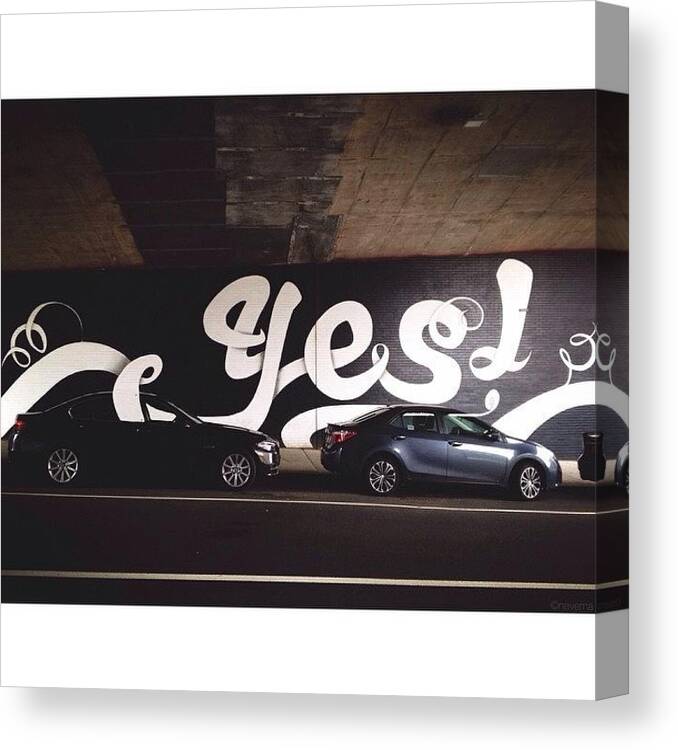 Nycprimeshot Canvas Print featuring the photograph 'yes' By Yuko Shimizu & Sagmeister by Natasha Marco